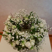 ふわふわクリスマスリース　辻前房枝さん作