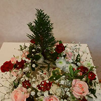 ドイリーアレンジメント　山元みきひろくん作